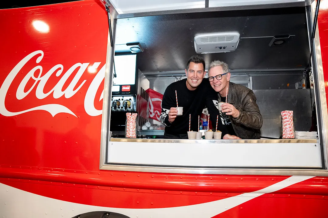 Jeremy Camp and Steven Curtis Chapman at the Coca-Cola Late Night Party.